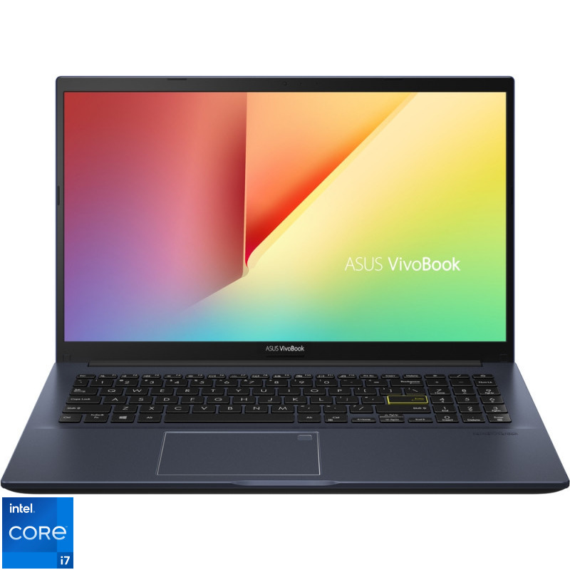 Laptop ASUS Vivobook 15 X513EA cu procesor Intel® Core™ i7-1165G7, 15.6", Full HD, 16GB,  512 SSD, Intel Iris Xᵉ Graphics, No Os, Bespoke Black