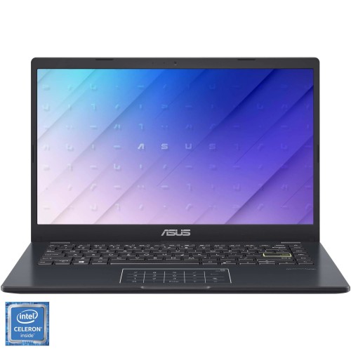 Laptop ultraportabil ASUS E410KA cu procesor Intel® Celeron® N4500, 14", Full HD, 4GB, 1TB SSD, Intel® HD Graphics, No OS, Star Black